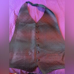 Phillip Stewart tux vest ombré. Maroon- geometric shapes -